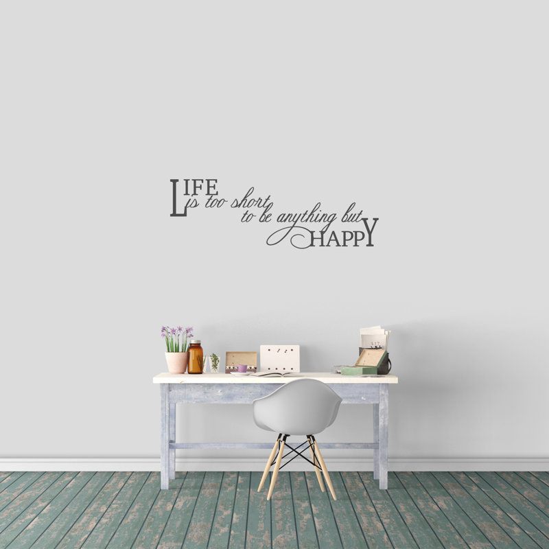 Décalcomanie murale "life is too short", Gris foncé