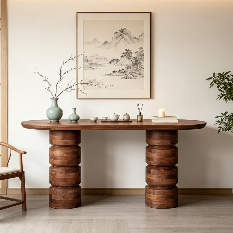 Console Mid-Century, H 29,9 po x l 55,1 po x P 17,7 po