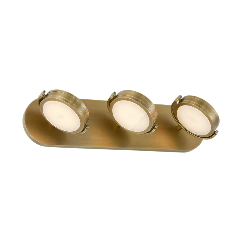 Blanco Dimmable LED Vanity Light, Vintage Brass/Alabaster