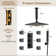 3-Function Luxury Ceiling Mount 12 Inch LED Thermostatic Shower System with 6 Body Jets