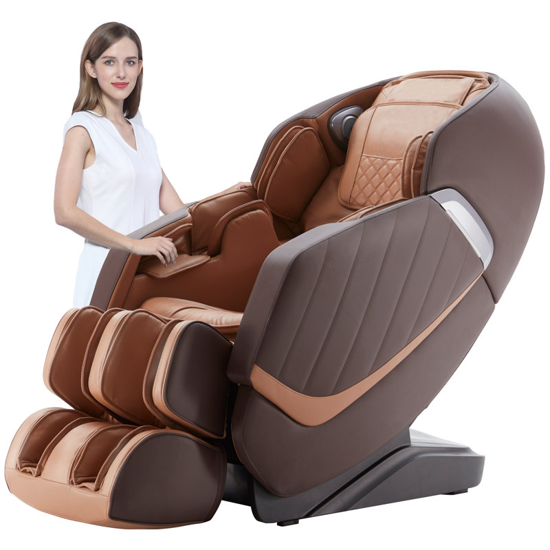 Fauteuil de massage 3D noir en similicuir noir avec enceinte Bluetooth et 24 coussins gonflables, Similicuir noir