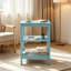 Table de chevet à 3 niveaux avec rangement ouvert, petite table de chevet avec cadre en X, table d'appoint moderne en bois-347921861-401361550