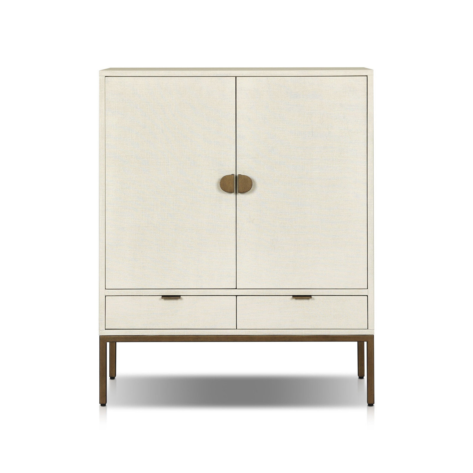 Marea 38.5 " L Steel Bar Cabinet, White/Neutral