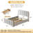 Upholstered Bed with 2 Large Wooden Storage Drawers-550743463-550743461