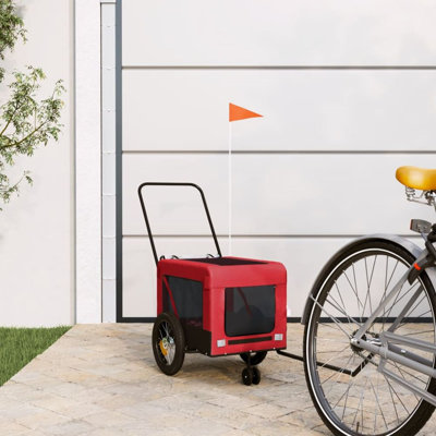vidaXL Pet Bike Trailer Bicycle Cargo Dog Stroller Oxford Fabric and Iron