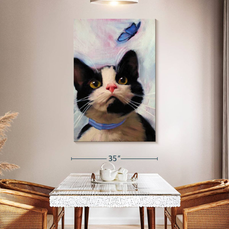 Brampt Cat And Butterfly, 51" H x 34" W