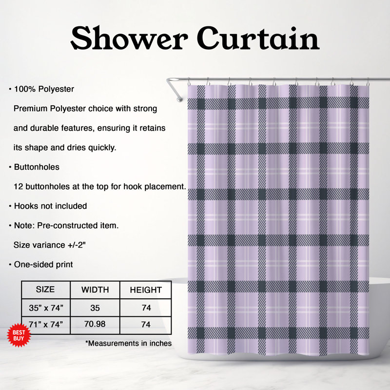 Lavender Blanket - Premium Shower Curtain, 74"H x 71"W