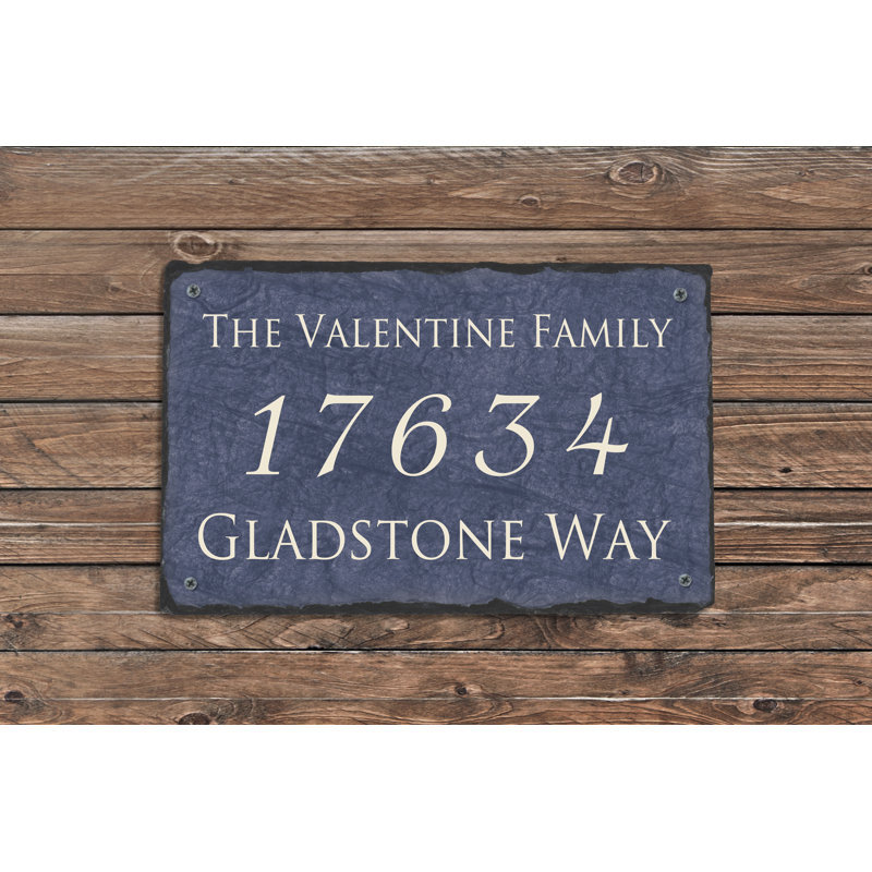 Plaque d'adresse murale sur 3 lignes Personalize Home, Montage à 2 trous, H 8 po x l 12 po