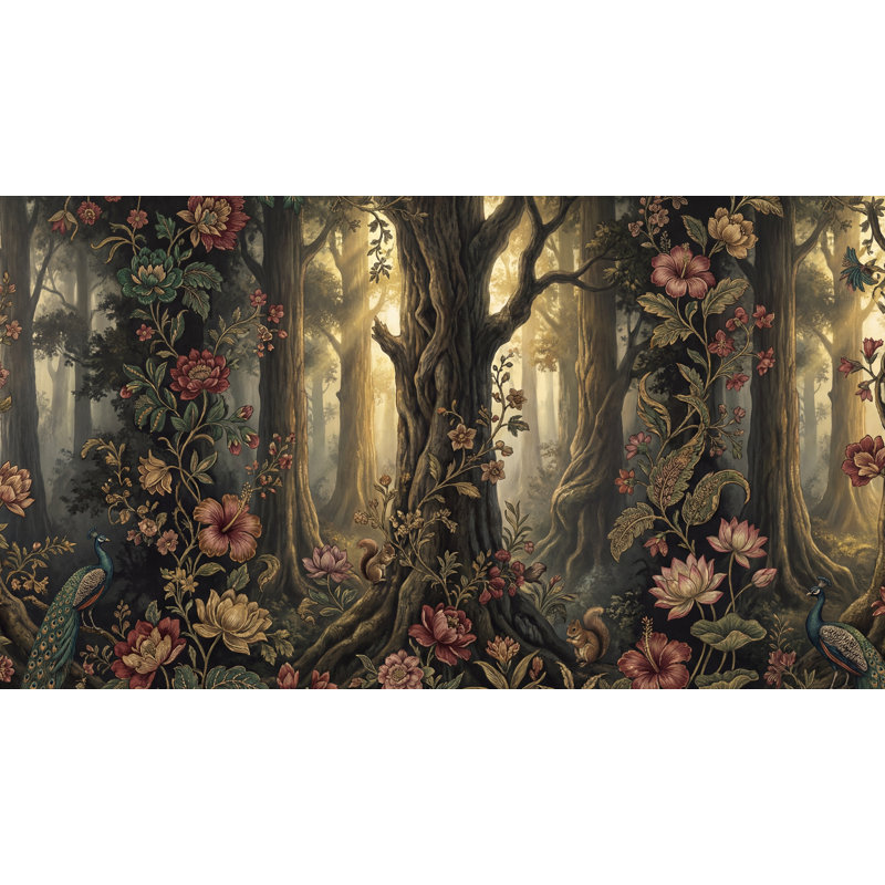 Murale forêt, 140" x 108", Peler et coller
