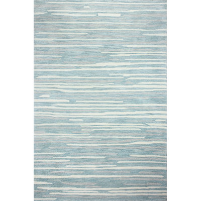 Tapis abstrait turquoise touffeté à la main