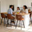 Tabouret de bar pivotant en cuir avec dossier haut (ensemble de 4)-1062960133-1062417566-1062960131