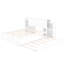 Lit plateforme avec rangement blanc et 4 tablettes