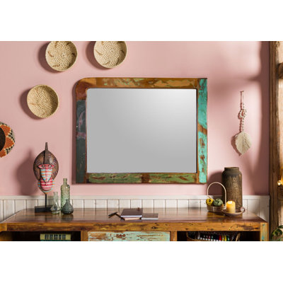 Sixties Solid Wood Wall Vanity Mirror