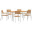 6 - Person Solid Wood Patio Dining Set Rectangular Table-518461828
