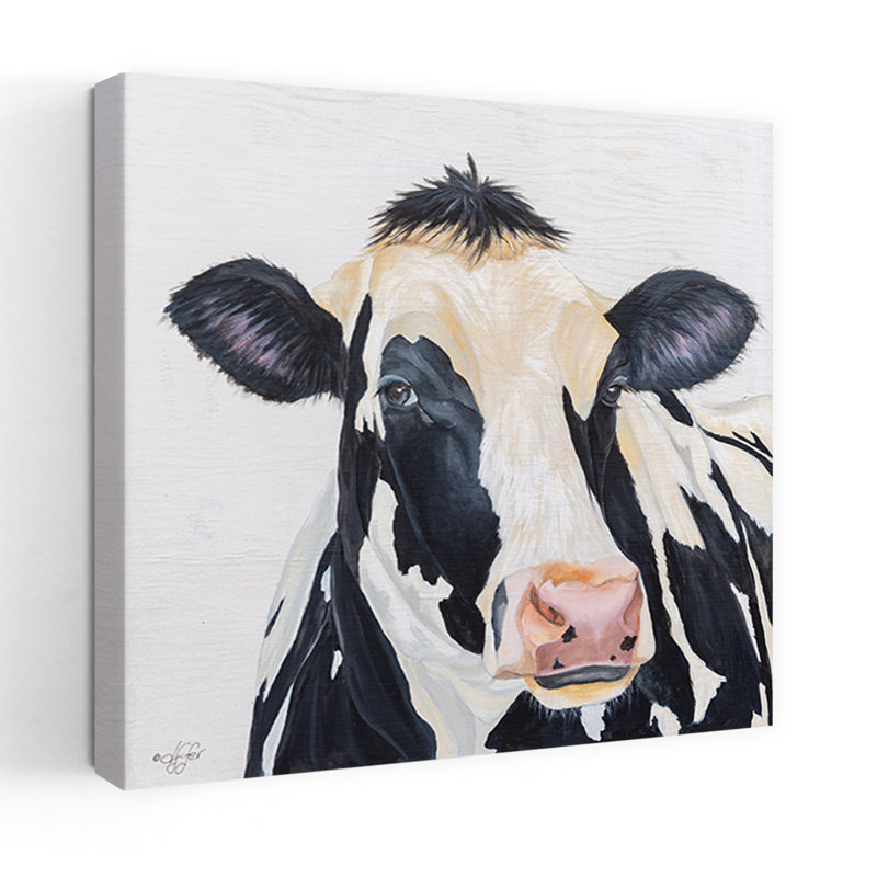 Portrait d'une vache Holstein, H 24 po x l 24 po