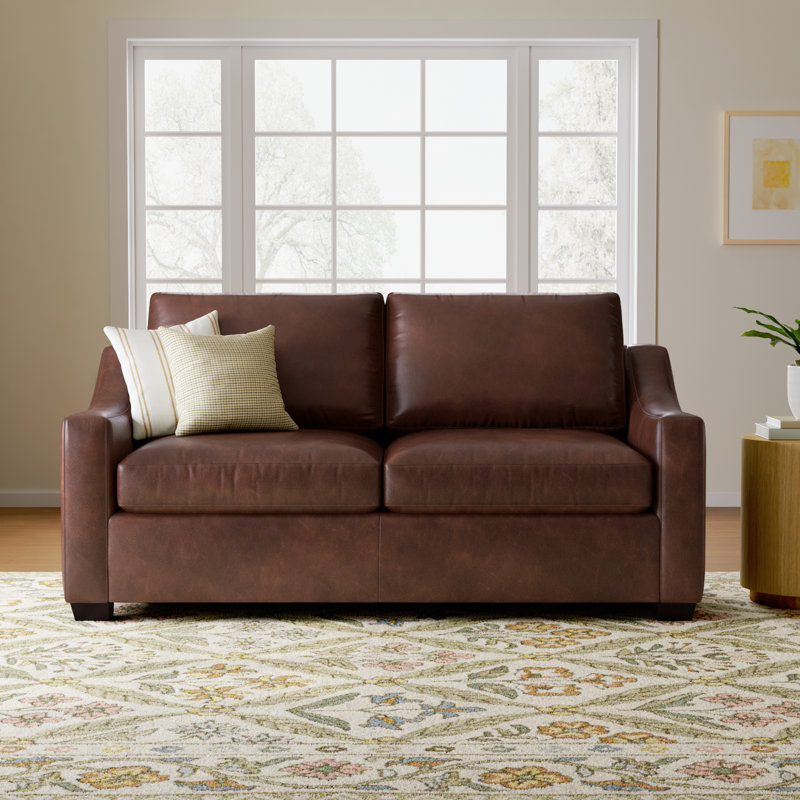 Cranbrook 78'' Upholstered Sofa, Bistro Rustic Genuine Leather
