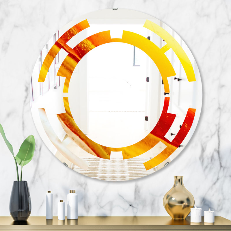 Miroir mural sans cadre contemporain & space kazakhstan agate, H 31,5 po x l po