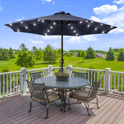 Donye 108'' Lighted Tilt Market Umbrella