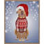 «Pitbull in Christmas Sweater» par Fab Funky, impression sur toile encadrée