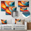 Décoration murale en métal orange à courants spectraux - fractales-1348850581