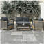New Comming Patio 4 Pieces Brown PE Wicker Sofa Set with Grey Cushion