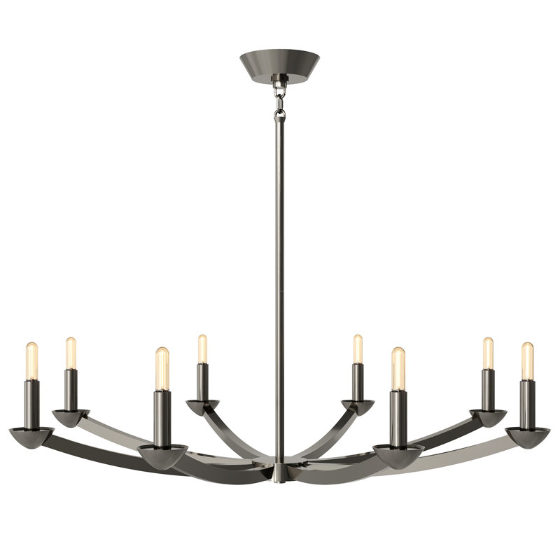 Goldie 8 - Light Chandelier, Blackened Polished Nickel