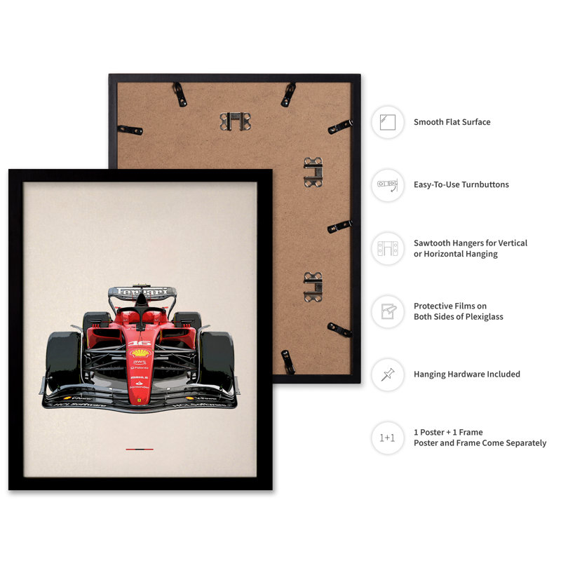 Voiture de course n ° 5, Black Framed, Poster, 16"H x 20"W
