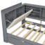 Lit plateforme en bois avec lit gigogne, tablettes et tête de lit avec rangement-172419176-172419175