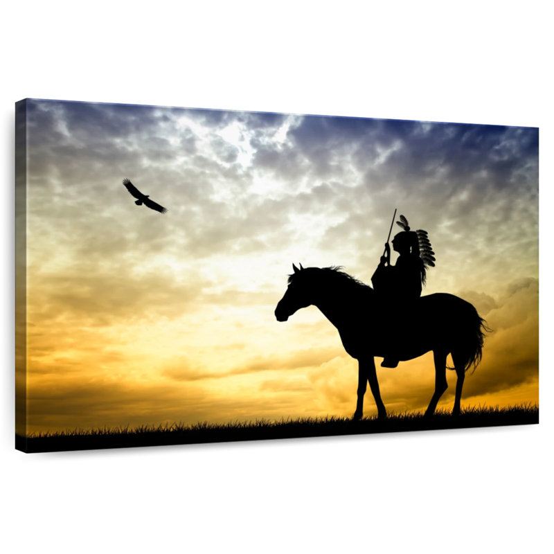 Lelar Indian On Horse, 34" H x 51" W
