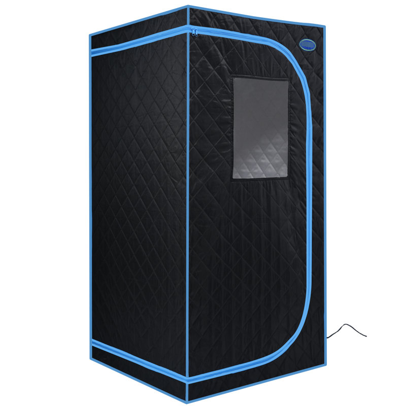 Black Portable Full Size Steam Tent - Personal Home Spa Enjoyment. Equipped With Generator, Remote Control, Foldable Chair. Easy Setup, Fast Heating. & Ul . Excellent Thermal Insulation, Waterproof