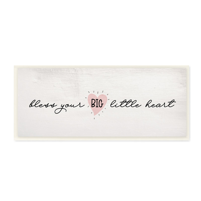 «Bless Your Big Little Heart», détail rose, H 7 po x l 17 po, Plaque murale