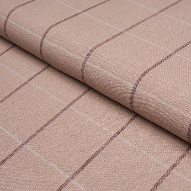 Tissu quadrillé Schumacher X Caroline Z Hurley, Rose