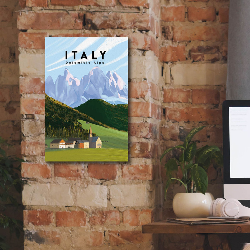 «Italian Alpes» par Omar Escalante, art mural sur toile, H 18 po x l 12 po x P 0,75 po