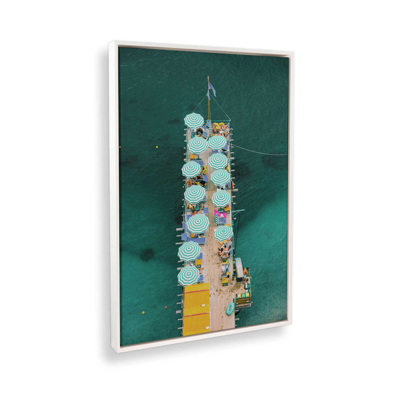 Impression sur toile Pier Paradise, H 30,75 po x l 20,75 po x P 1,75 po, Cadre flottant blanc opaque