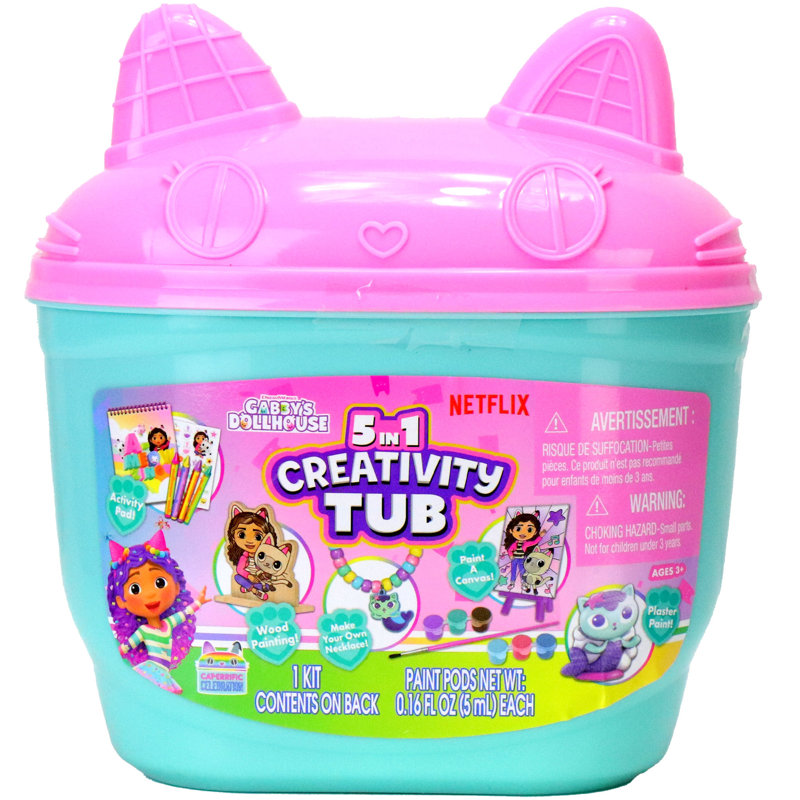 5-en-1: Baignoire de créativité - Maison de poupée Gabby