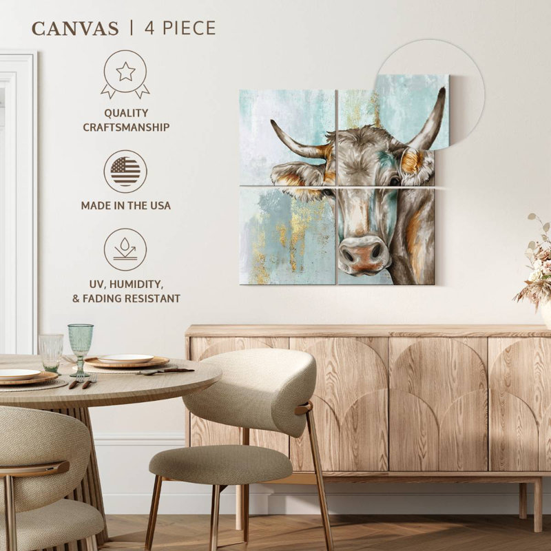 Headstrong Cow I, 18" H x 18" W