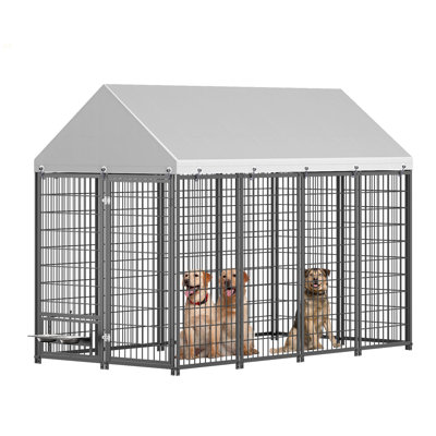 Grand enclos pour chien chenil pour l'extérieur L 7,94 pi x l 4,13 pi x H 5,95 pi.