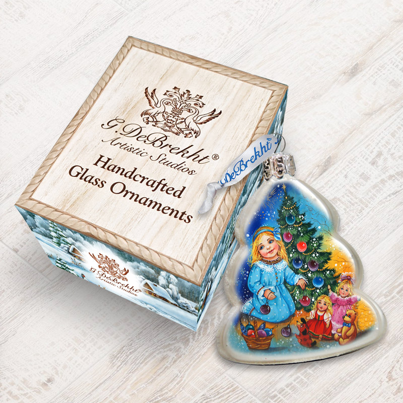 3'' Glass Holiday Shaped Ornament