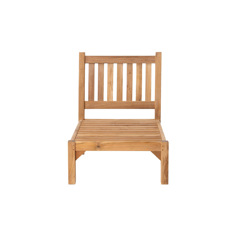 Huntington Teak Outdoor Armless Club Chair, Forest Green