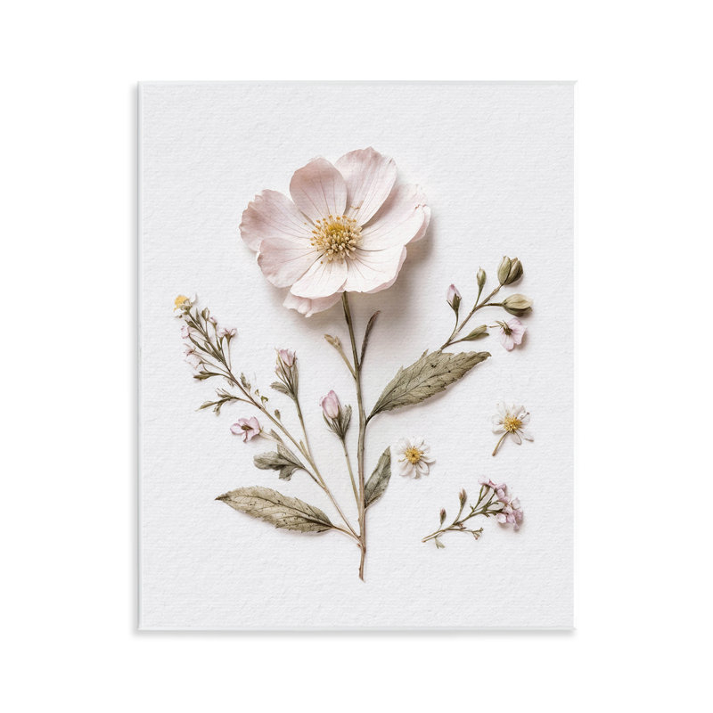 Plaque murale fleurs pressées sauvages, design par lettré et doublé
