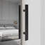 Poignée de porte à double face en acier inoxydable, paire de poignées de porte de grange coulissantes à pousser, poignée de porte en forme de H commerciale (17,52 x 1,6 x 5,92 po)-115133604