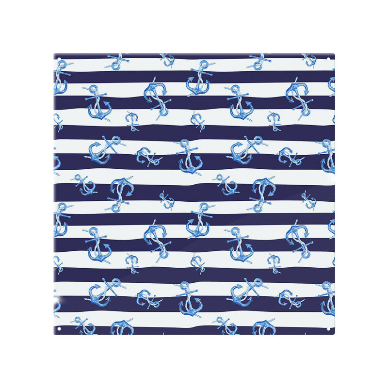 Anchors On Striped Splash Back, 50cm L x 60cm W