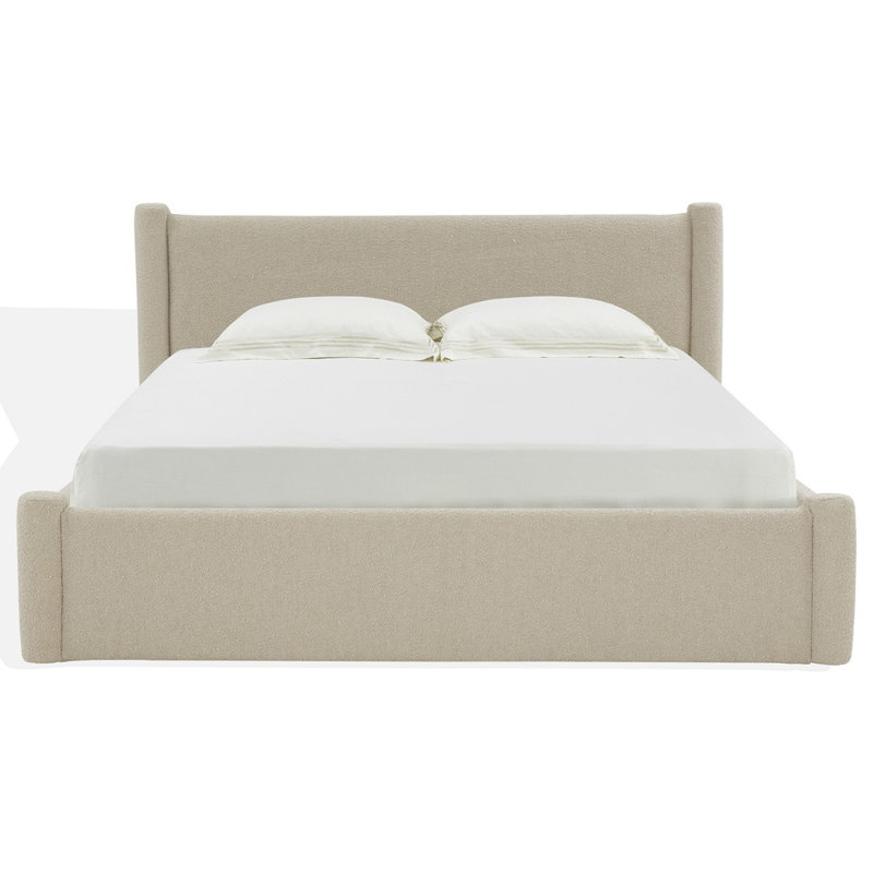 Dart Upholstered Bed, King, Beige