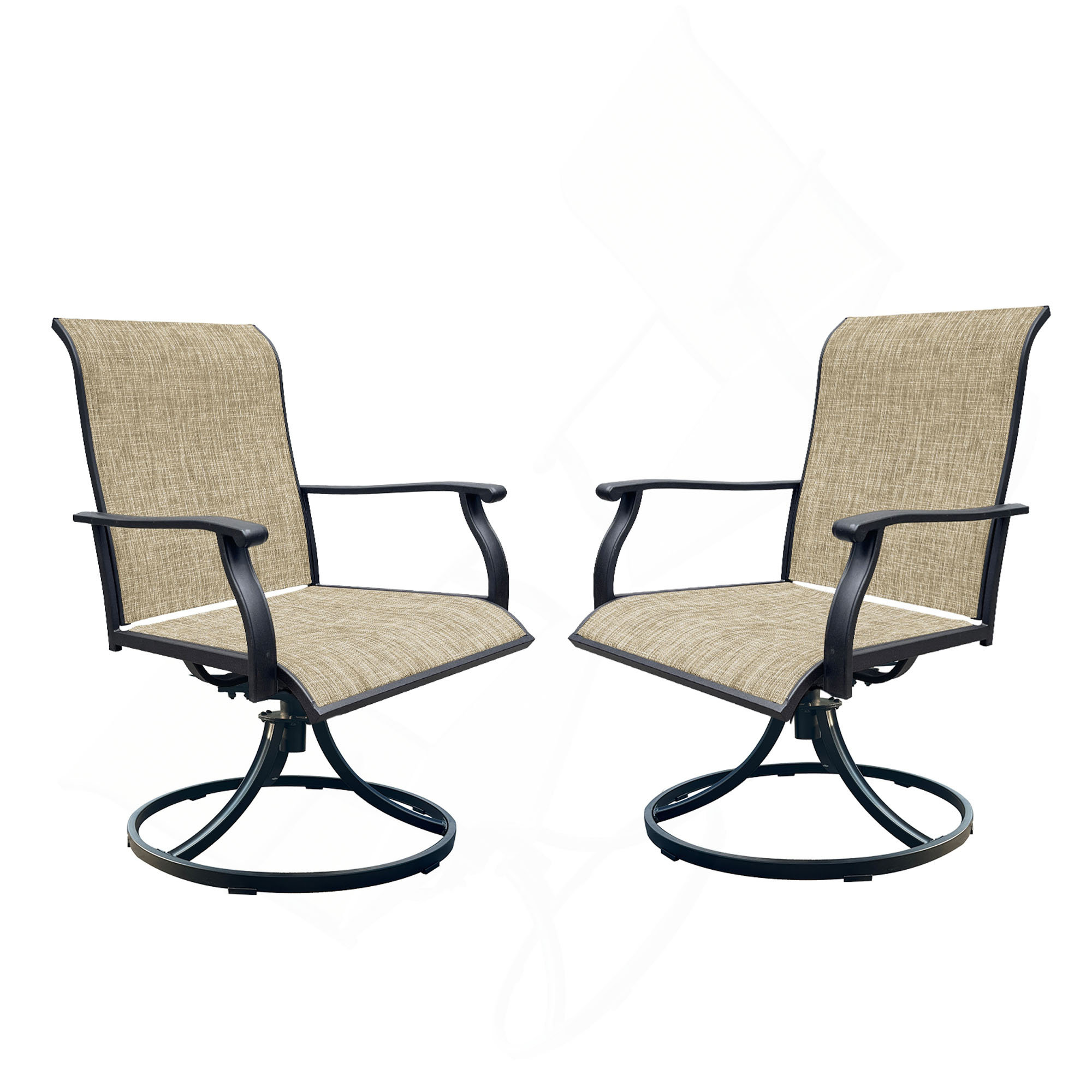 Latitude Run® Swivel Dining Chairs Set Of 2, Outdoor Swivel Breathable ...