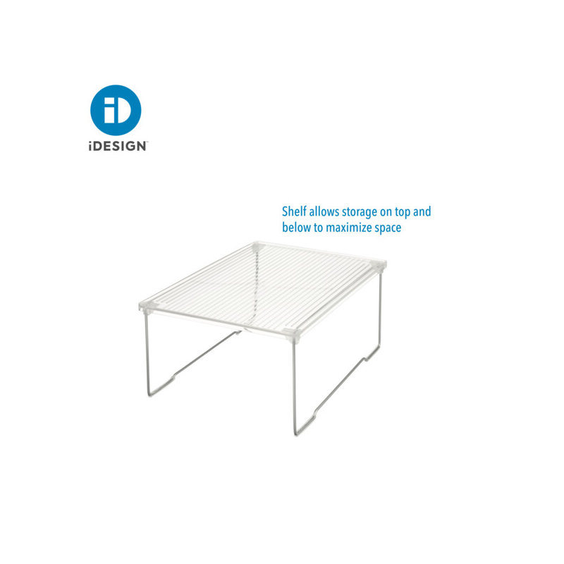 iDesign Recycled Plastic Stackable Bathroom Shelf Riser – Clear