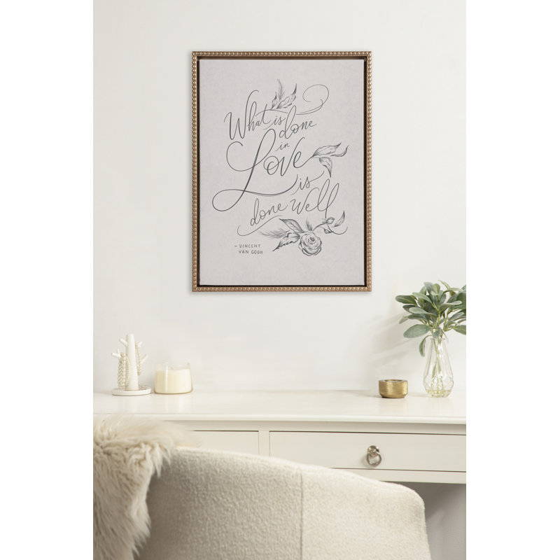 «What is Done in Love» par Valerie McKeehan de Lily and Val, reproduction d'art sur toile encadrée