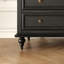 Armoire d'appoint en bois manufacturé noir massif