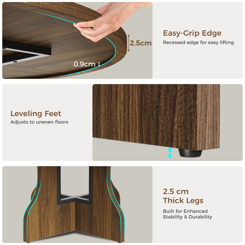 Round Dining Table 120cm, Walnut