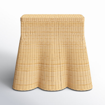 Cabo 36" Scalloped Rattan Console Table
