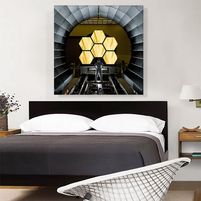 «James Webb Nasa Telescope Hexagonal Honeycomb Miroirs - Reproduction de photo sur toile tendue